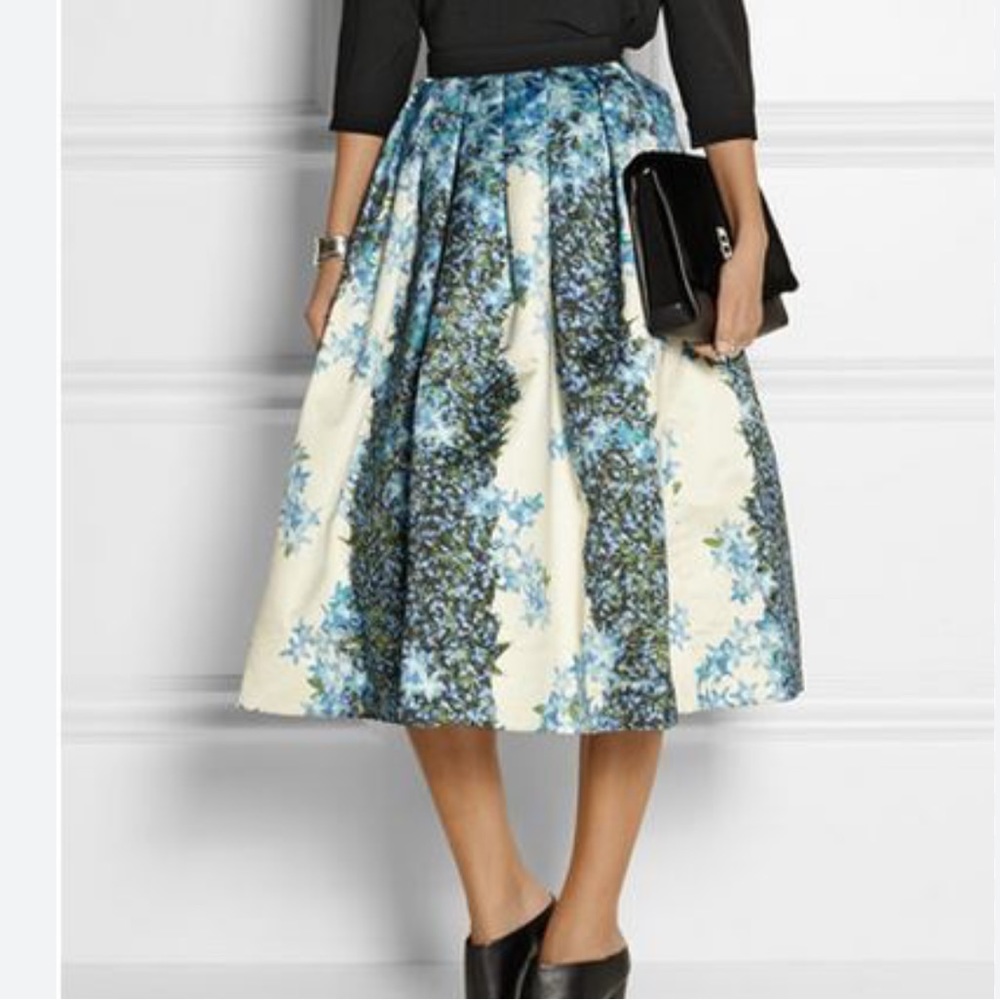 💙Tibi 100% Silk Sidewalk Floral Midi Skirt, brand new with tags - Picture 6 of 15